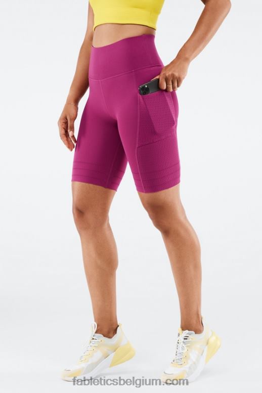 zwart/klassiek wit vrouwen hoog getailleerde sculptknit pocket short Fabletics LH20J544