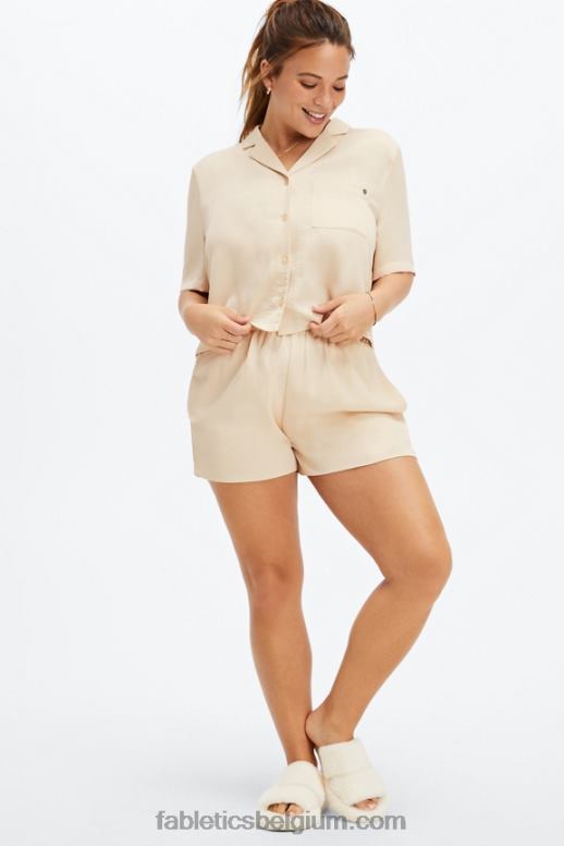 zwart/lenteblad vrouwen ecosatin slaap kort Fabletics LH20J498