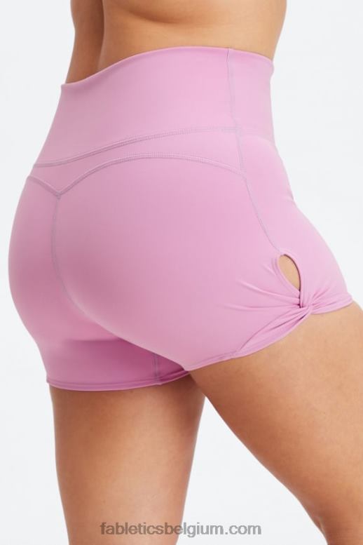 zwart/microstip vrouwen oasis pureluxe hoog getailleerde twist 3'' short Fabletics LH20J438