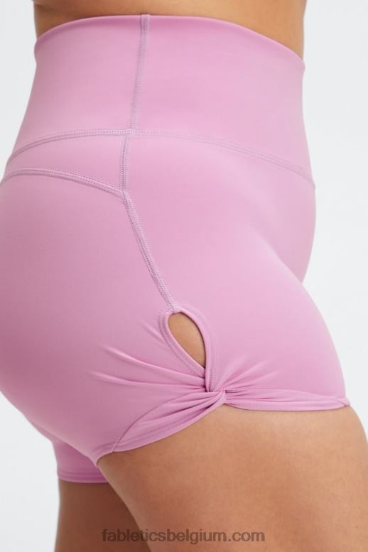 zwart/microstip vrouwen oasis pureluxe hoog getailleerde twist 3'' short Fabletics LH20J438