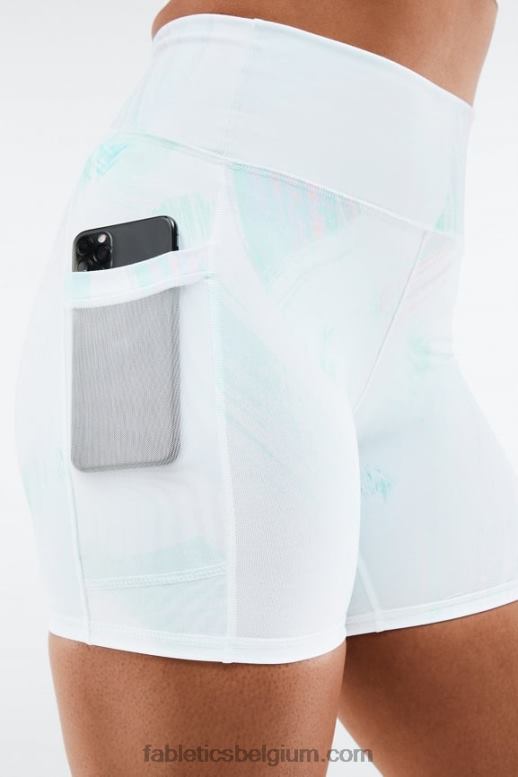 zwart/microstip vrouwen on-the-go powerhold high-waisted 6'' short 9 Fabletics LH20J268