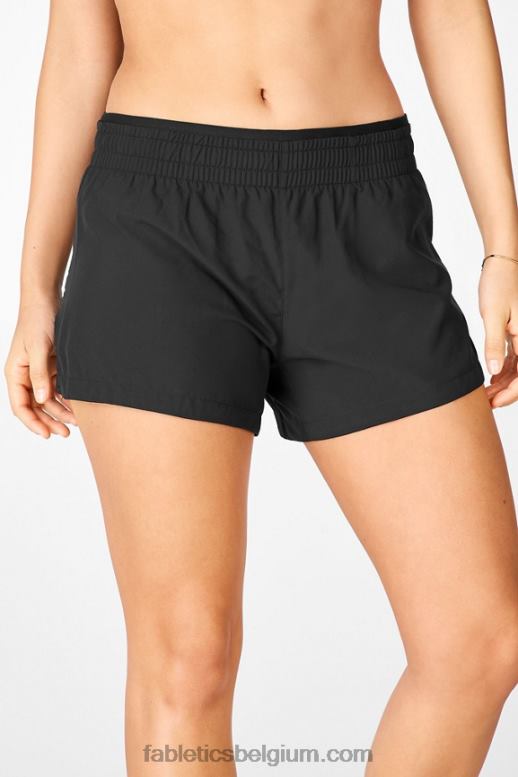 zwart/reflecterend zilver vrouwen adem mid-rise lopen kort Fabletics LH20J270