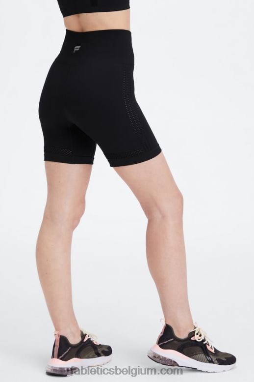 zwart/tin vrouwen sync naadloze high-waisted 6'' short Fabletics LH20J355