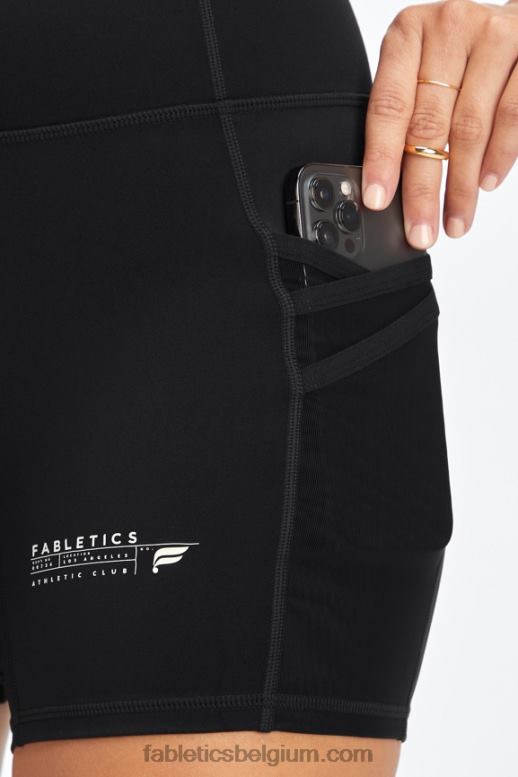 zwarte/atletische club vrouwen trinity motion365 mid-rise 5'' short Fabletics LH20J362