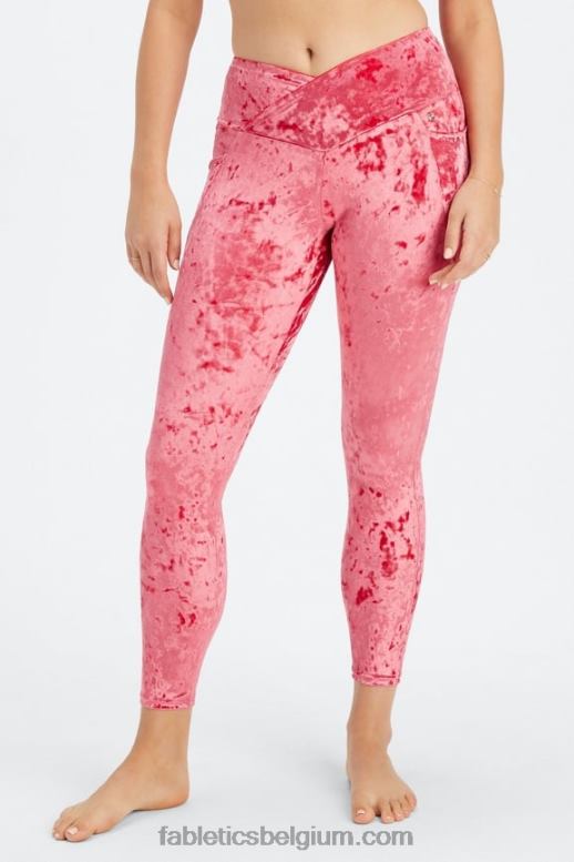 aardbei rood vrouwen gekruiste velours gekruiste legging Fabletics LH20J1073