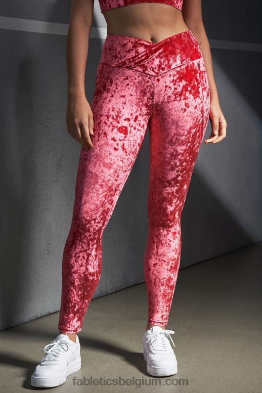 aardbei rood vrouwen gekruiste velours gekruiste legging Fabletics LH20J1073