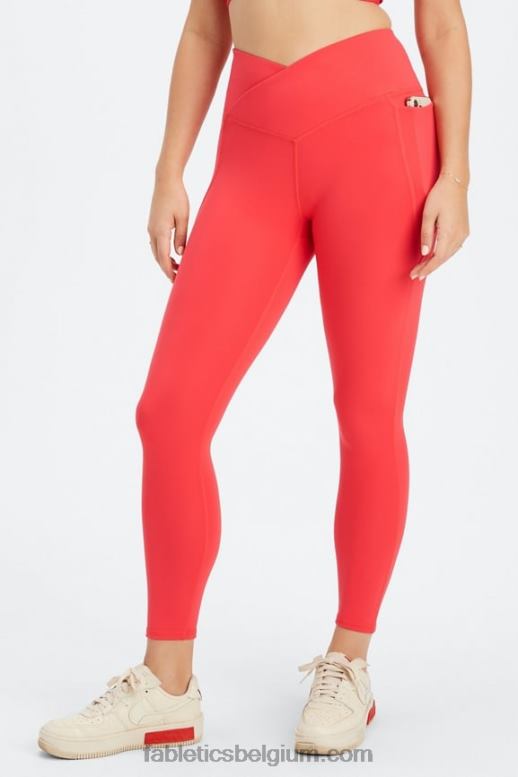 aardbei rood vrouwen oasis pureluxe hw gekruiste 7/8 legging Fabletics LH20J931