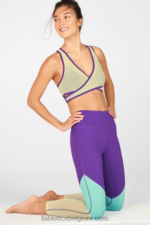 bessenkus/bermudazee/citroencrème vrouwen zone hoge taille 7/8 Fabletics LH20J1050
