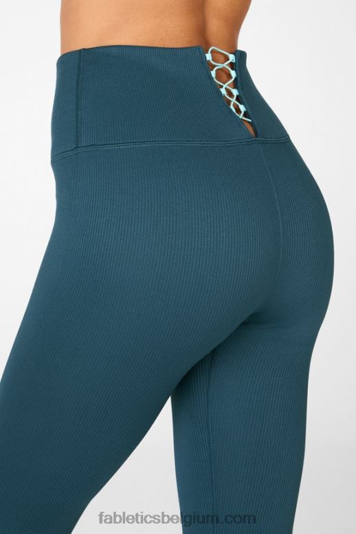 blauwe nova/blauwe bel vrouwen naadloze riblegging met hoge taille Fabletics LH20J1299
