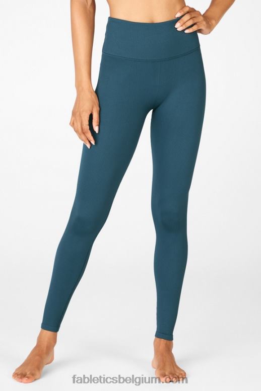 blauwe nova/blauwe bel vrouwen naadloze riblegging met hoge taille Fabletics LH20J1299