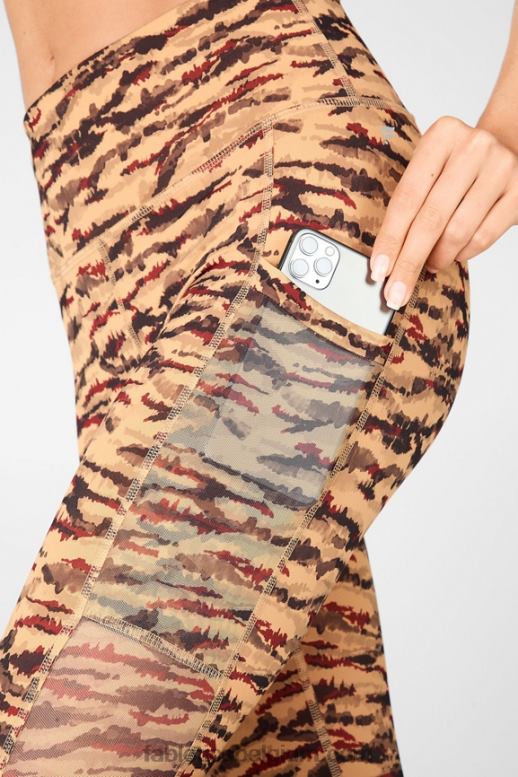 bone/classic grey heather vrouwen powerhold legging met hoge taille voor onderweg 43 Fabletics LH20J760