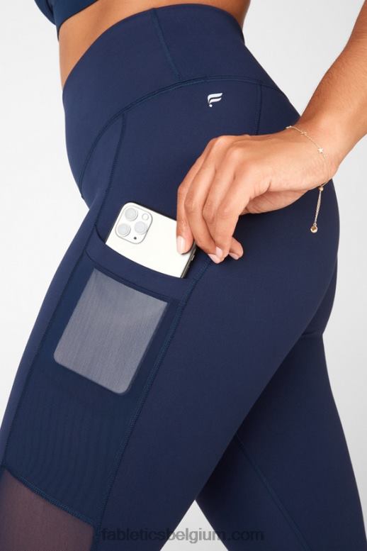 bone/classic grey heather vrouwen powerhold legging met hoge taille voor onderweg 44 Fabletics LH20J764