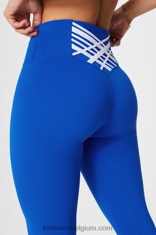 celeste/klassiek wit vrouwen boost powerhold hoog getailleerde 7/8 legging 58 Fabletics LH20J840