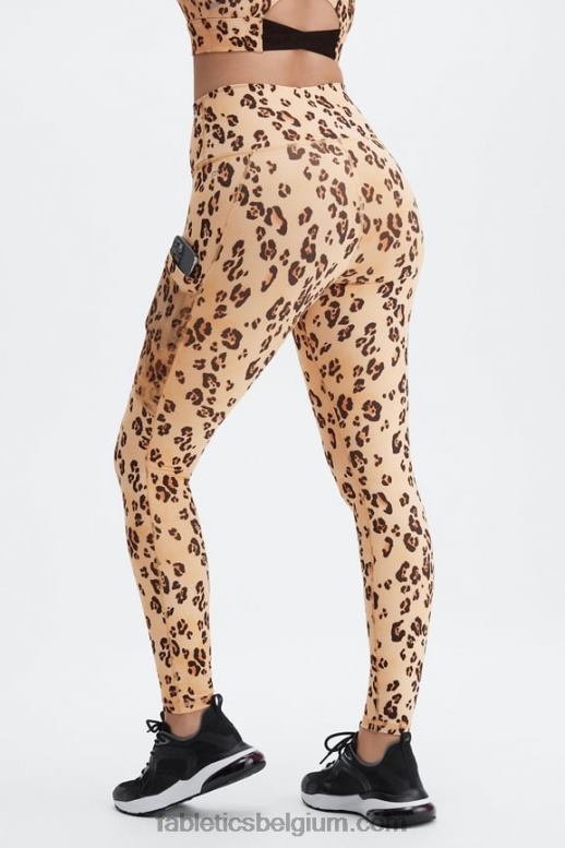 diep marineblauw/multi spraydient vrouwen powerhold legging met hoge taille voor onderweg 42 Fabletics LH20J753