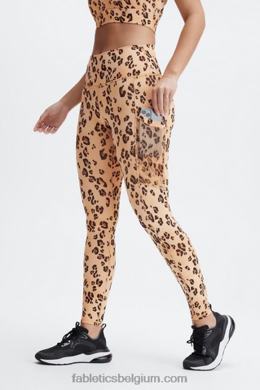diep marineblauw/multi spraydient vrouwen powerhold legging met hoge taille voor onderweg 42 Fabletics LH20J753