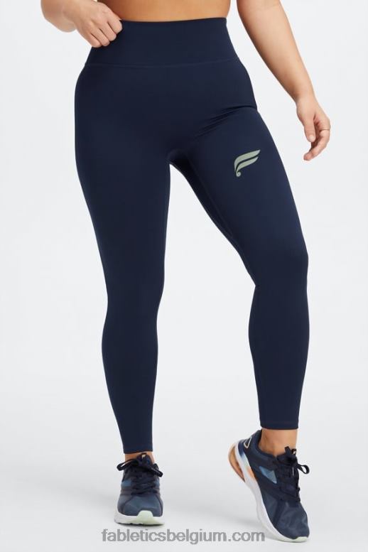 diep marineblauw/reflecterend logo vrouwen ren overal motion365 hw 7/8 legging Fabletics LH20J1099