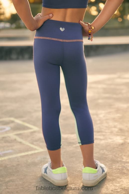 diepe kobalt multi vrouwen mini hoge taille motion365 7/8 Fabletics LH20J1157