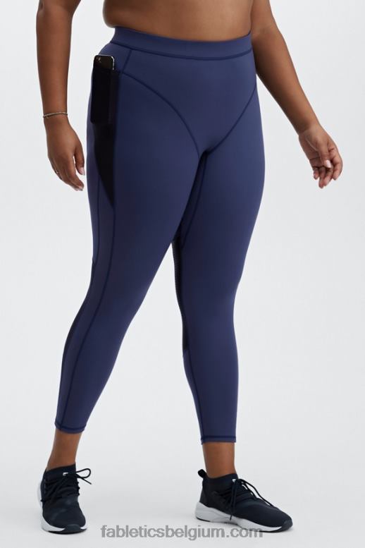 diepste zee/zwart vrouwen hoog getailleerde motion365 spin 7/8 Fabletics LH20J1230
