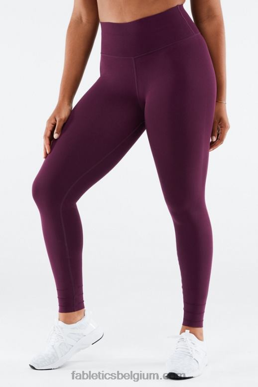 donkere aubergine vrouwen sculptknit hoog getailleerde legging op maat Fabletics LH20J1215