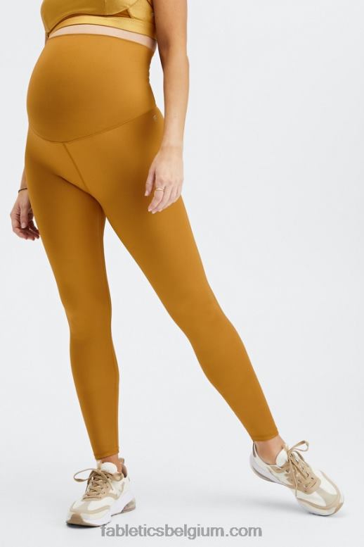 donkere bronzen glans vrouwen glanzende hoog getailleerde zwangerschapslegging Fabletics LH20J1178