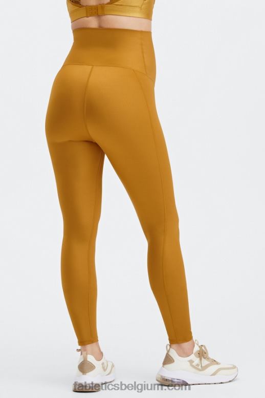 donkere bronzen glans vrouwen glanzende hoog getailleerde zwangerschapslegging Fabletics LH20J1178