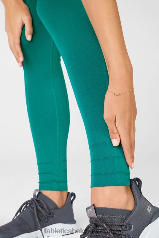 donkere jade vrouwen sculptknit hoog getailleerde legging op maat Fabletics LH20J1219
