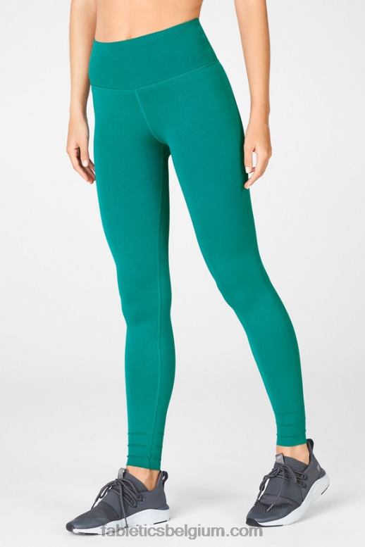donkere jade vrouwen sculptknit hoog getailleerde legging op maat Fabletics LH20J1219
