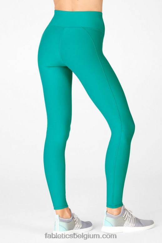donkere jade vrouwen therma-flex essentiële legging met hoge taille Fabletics LH20J1201