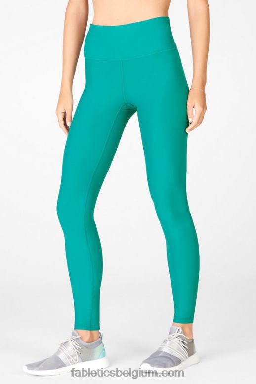 donkere jade vrouwen therma-flex essentiële legging met hoge taille Fabletics LH20J1201