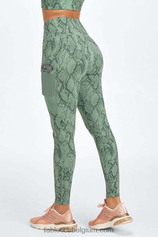elektrisch kers luipaard/elektrisch kers vrouwen powerhold legging met hoge taille voor onderweg 40 Fabletics LH20J747