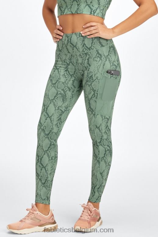 elektrisch kers luipaard/elektrisch kers vrouwen powerhold legging met hoge taille voor onderweg 40 Fabletics LH20J747