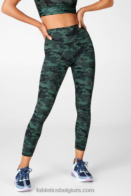 elektrisch kersen klassiek luipaard/zwart logo vrouwen define powerhold hoog getailleerde 7/8 legging 34 Fabletics LH20J717
