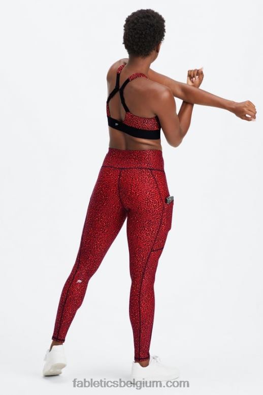 elektrische kersen mini luipaard vrouwen therma-flex legging met hoge taille en zakken Fabletics LH20J1036