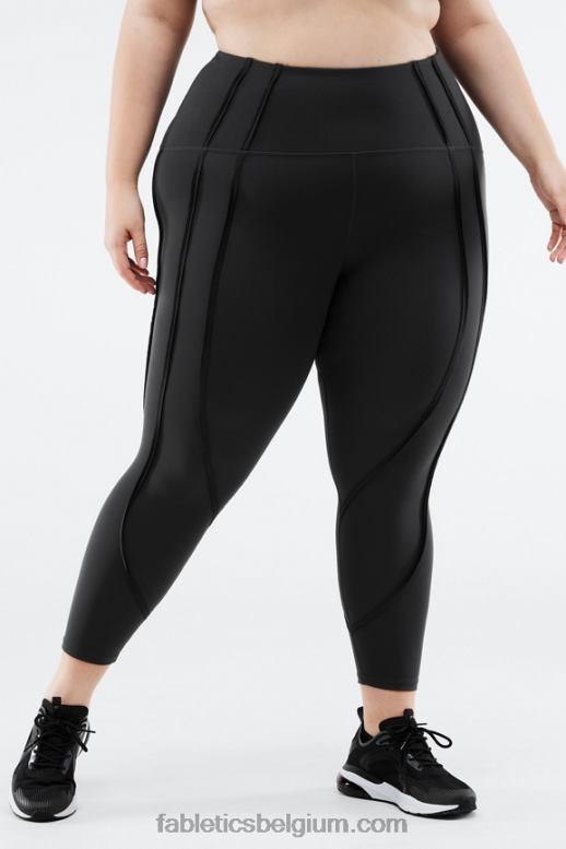 fantoom/zwart vrouwen hoog getailleerde ultraluxe contour 7/8 Fabletics LH20J1272