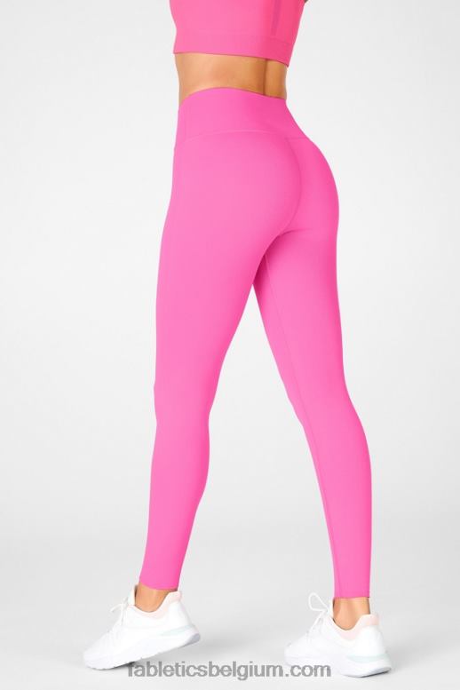 fluorescerend roze vrouwen sculptknit legging met hoge taille Fabletics LH20J1246