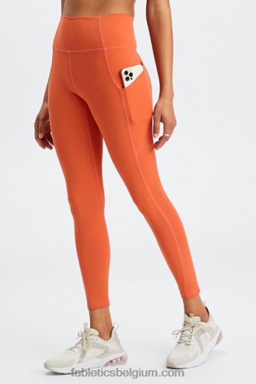 gebrande oker vrouwen oasis pureluxe 7/8 legging met hoge taille 53 Fabletics LH20J811