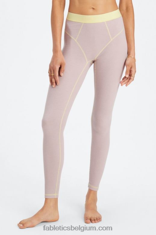 gedempt mauve/boter vrouwen wafel legging Fabletics LH20J1083