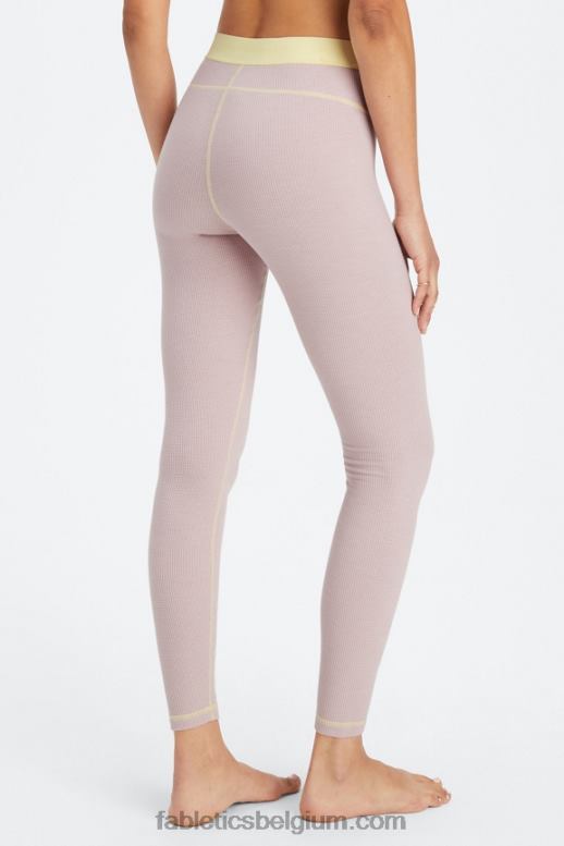 gedempt mauve/boter vrouwen wafel legging Fabletics LH20J1083