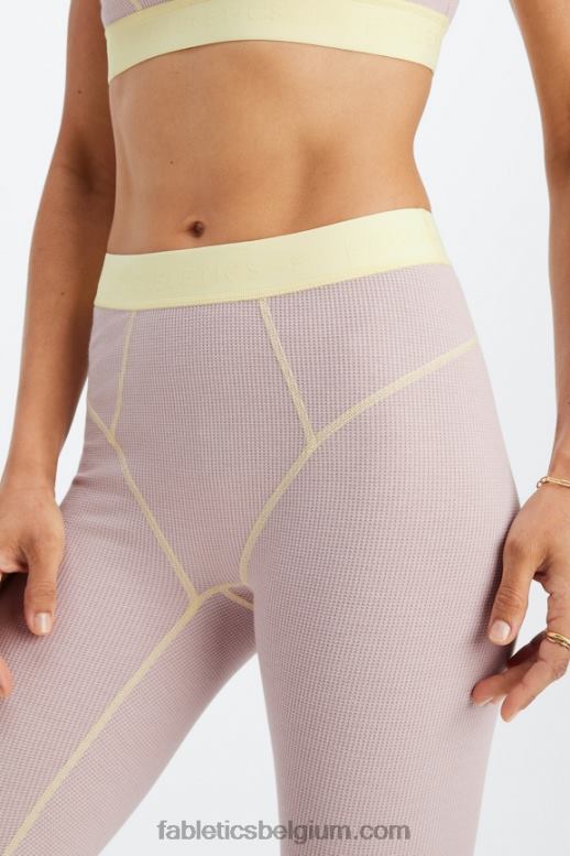 gedempt mauve/boter vrouwen wafel legging Fabletics LH20J1083