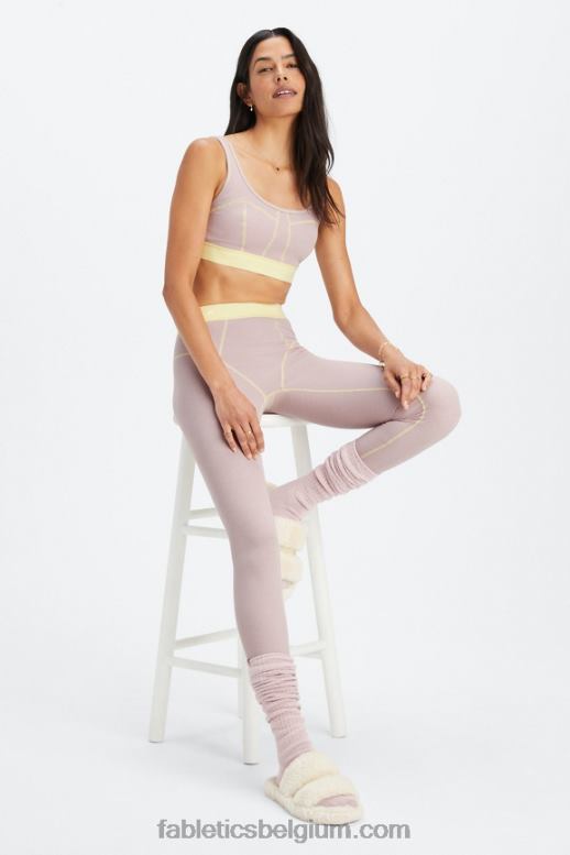 gedempt mauve/boter vrouwen wafel legging Fabletics LH20J1083