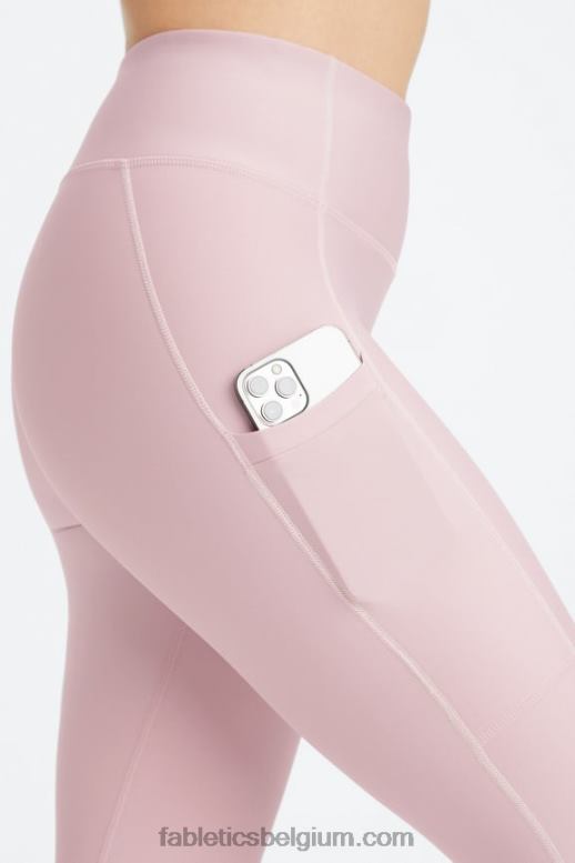 gedempt mauve / zilverreiger vrouwen therma-flex legging met hoge taille en zakken Fabletics LH20J1033