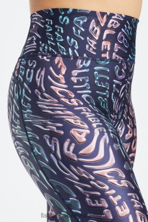 geest smelt vrouwen glanzende 7/8 legging met ultrahoge taille Fabletics LH20J1078