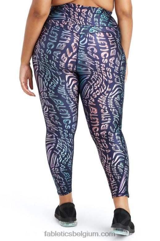 geest smelt vrouwen glanzende 7/8 legging met ultrahoge taille Fabletics LH20J1079