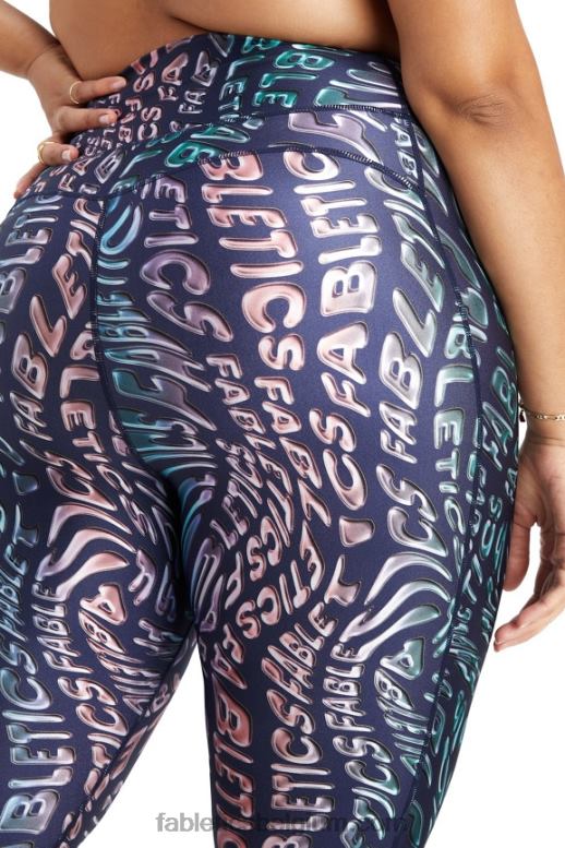 geest smelt vrouwen glanzende 7/8 legging met ultrahoge taille Fabletics LH20J1079