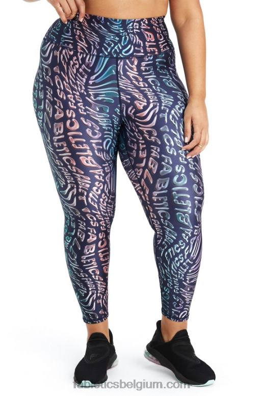 geest smelt vrouwen glanzende 7/8 legging met ultrahoge taille Fabletics LH20J1079