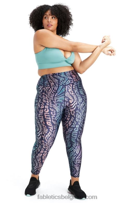 geest smelt vrouwen glanzende 7/8 legging met ultrahoge taille Fabletics LH20J1079