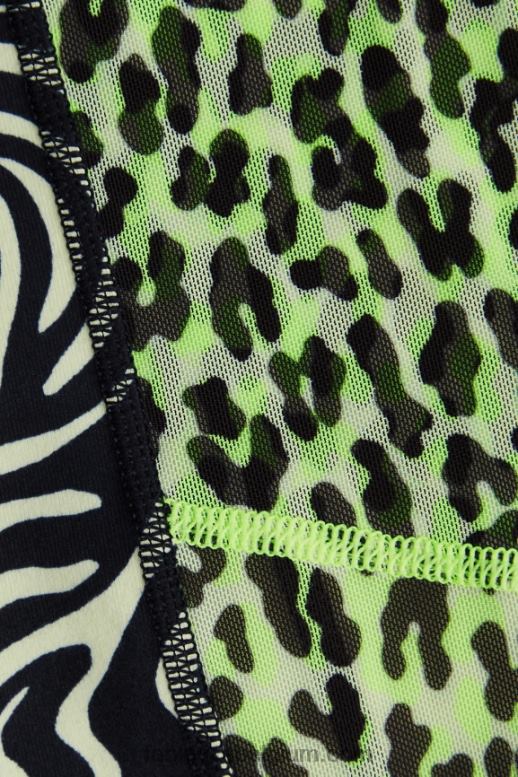 gemarmerde zebra/highlighter golvende jachtluipaard vrouwen powerhold legging met hoge taille voor onderweg 40 Fabletics LH20J744