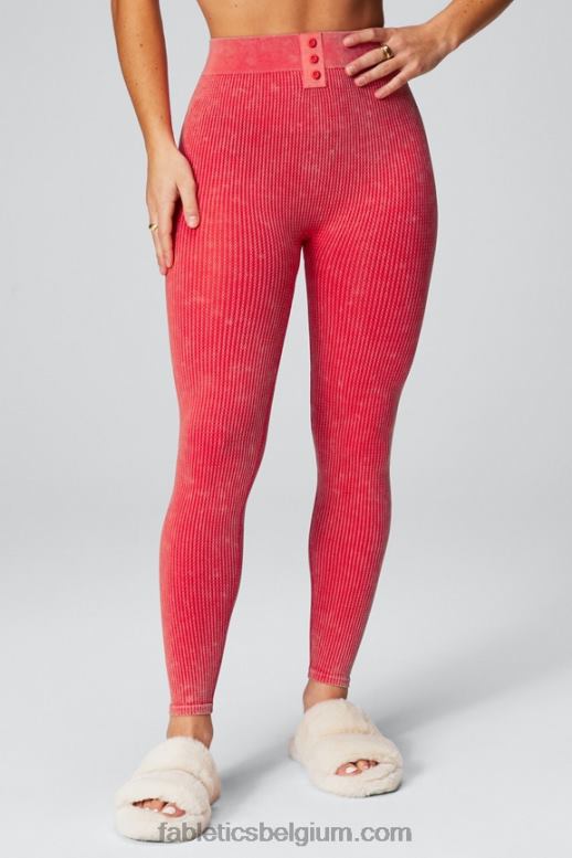 gewassen aardbei rood vrouwen kabel gebreide 7/8 legging Fabletics LH20J1030