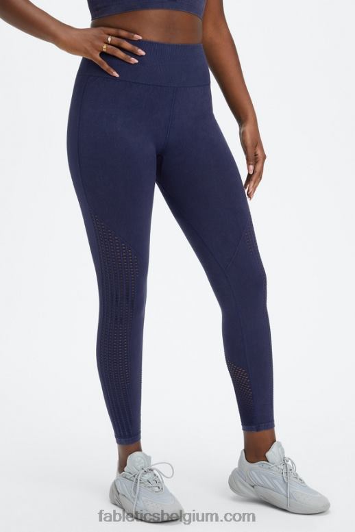gewassen diepe marine vrouwen sync naadloze 7/8 legging met hoge taille Fabletics LH20J1003
