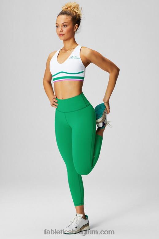 gras groen vrouwen definieer powerhold capri met hoge taille Fabletics LH20J999